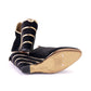 1990s Y2K Black Velvet Ferragamo Wedge Mules UK 3