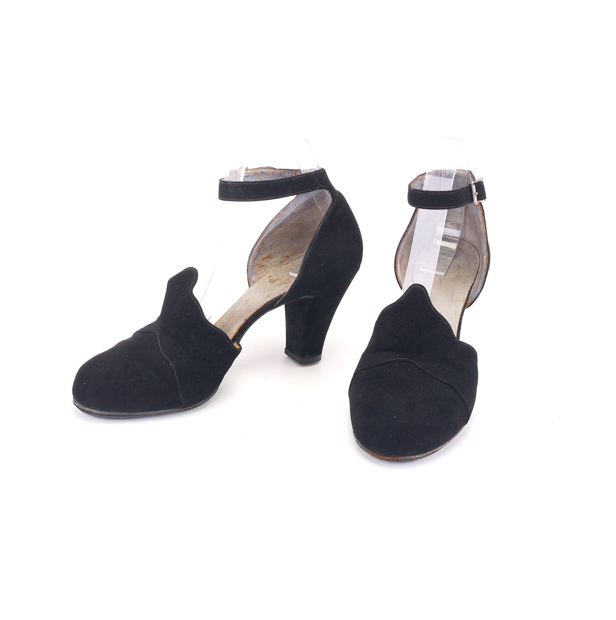 1940s D'Orsay Pumps w Ankle Strap by FHW UK 5