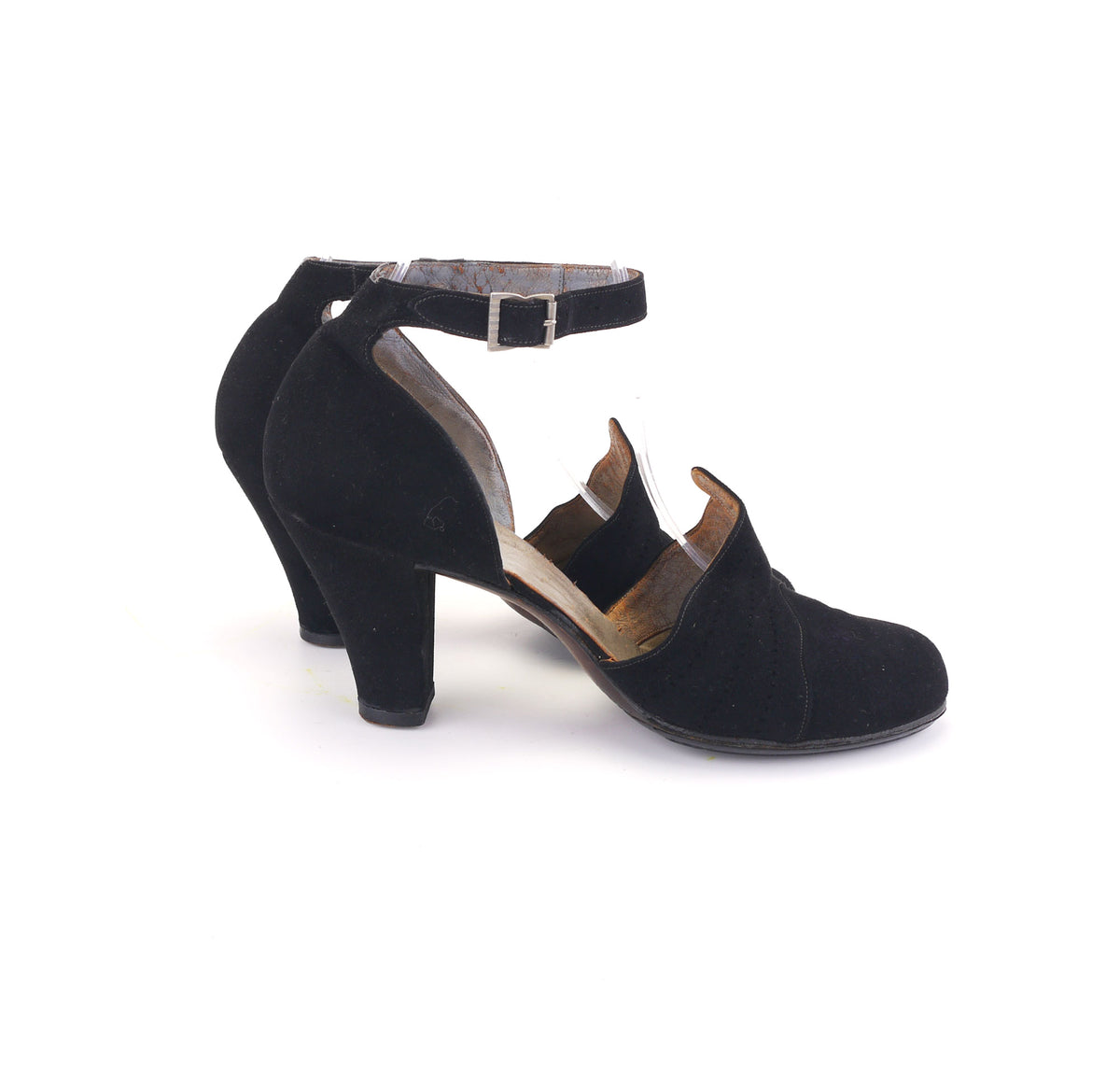 1940s D'Orsay Pumps w Ankle Strap by FHW UK 5