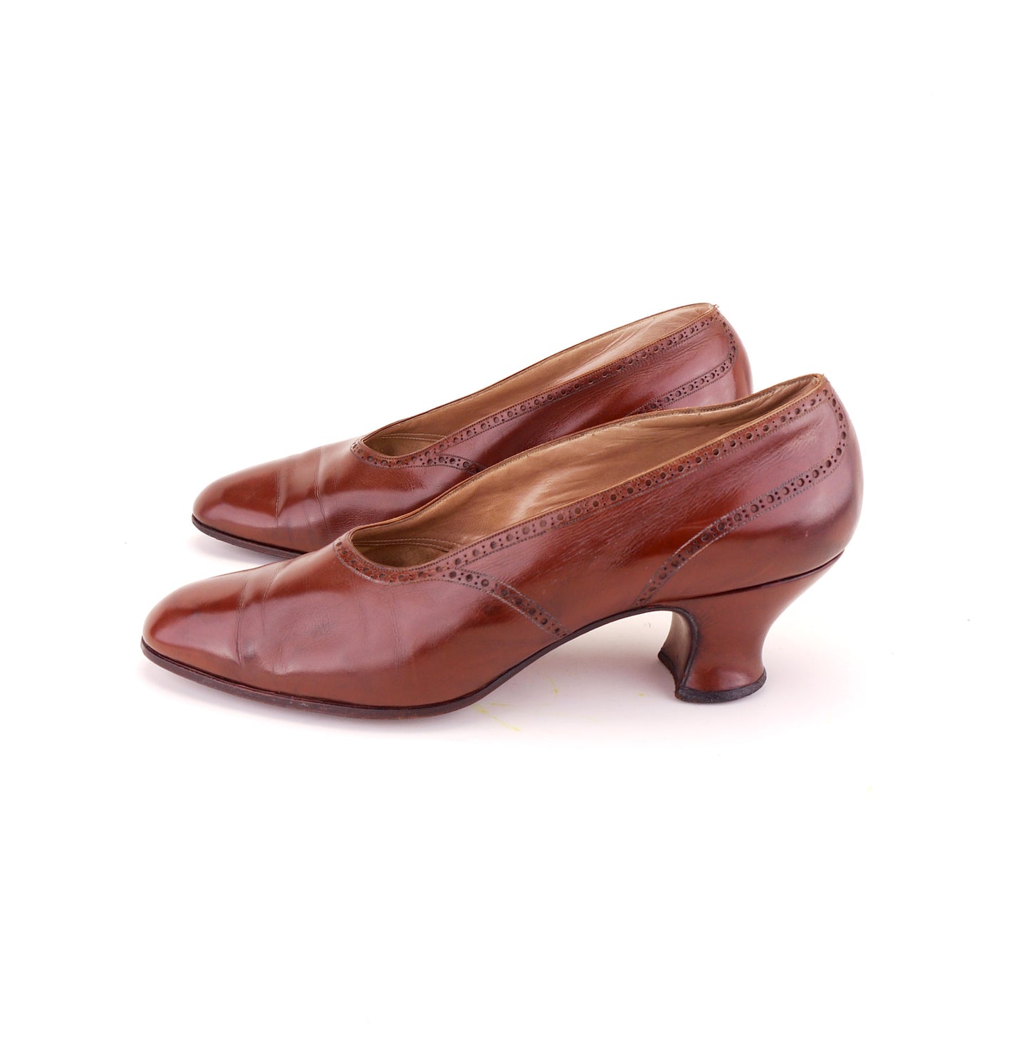 1920s Bespoke Cognac Pumps by Flack & Smith UK 7.5