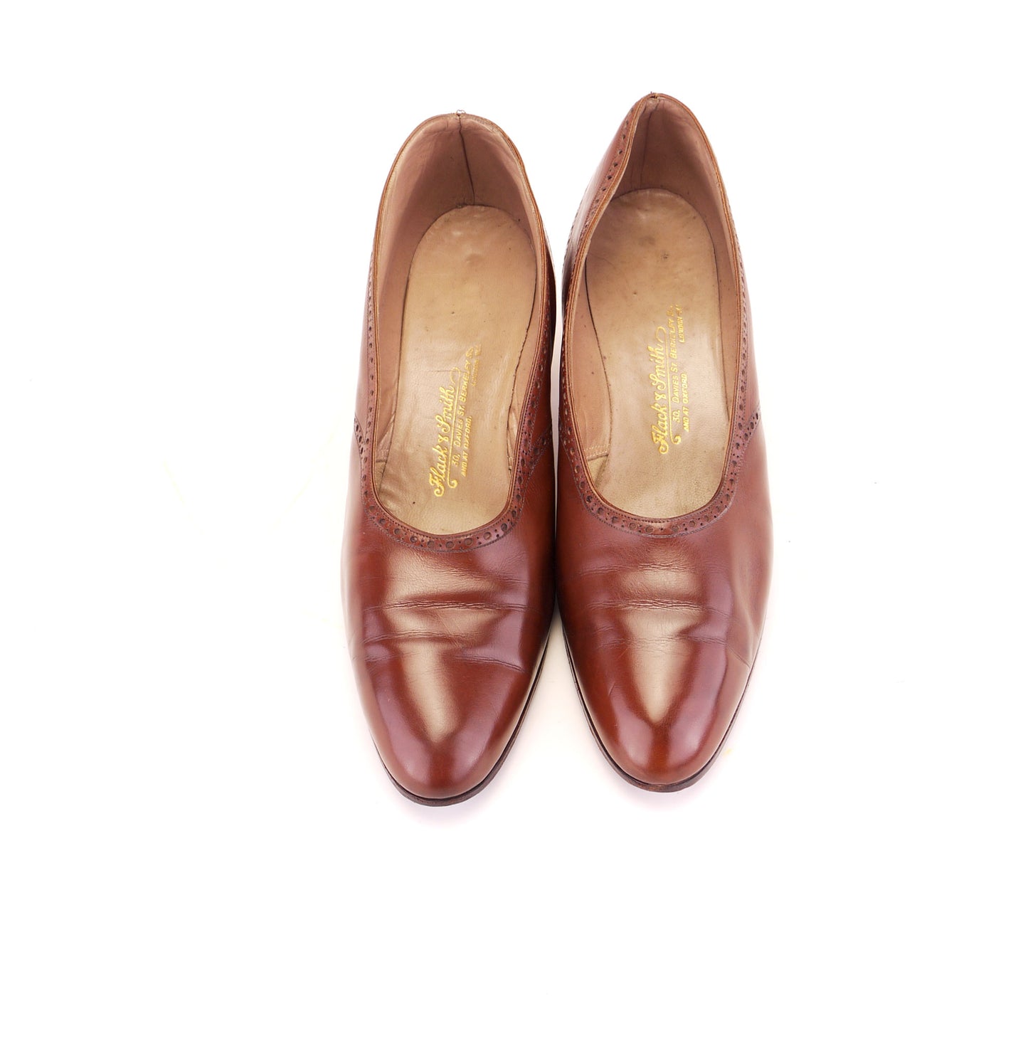 1920s Bespoke Cognac Pumps by Flack & Smith UK 7.5
