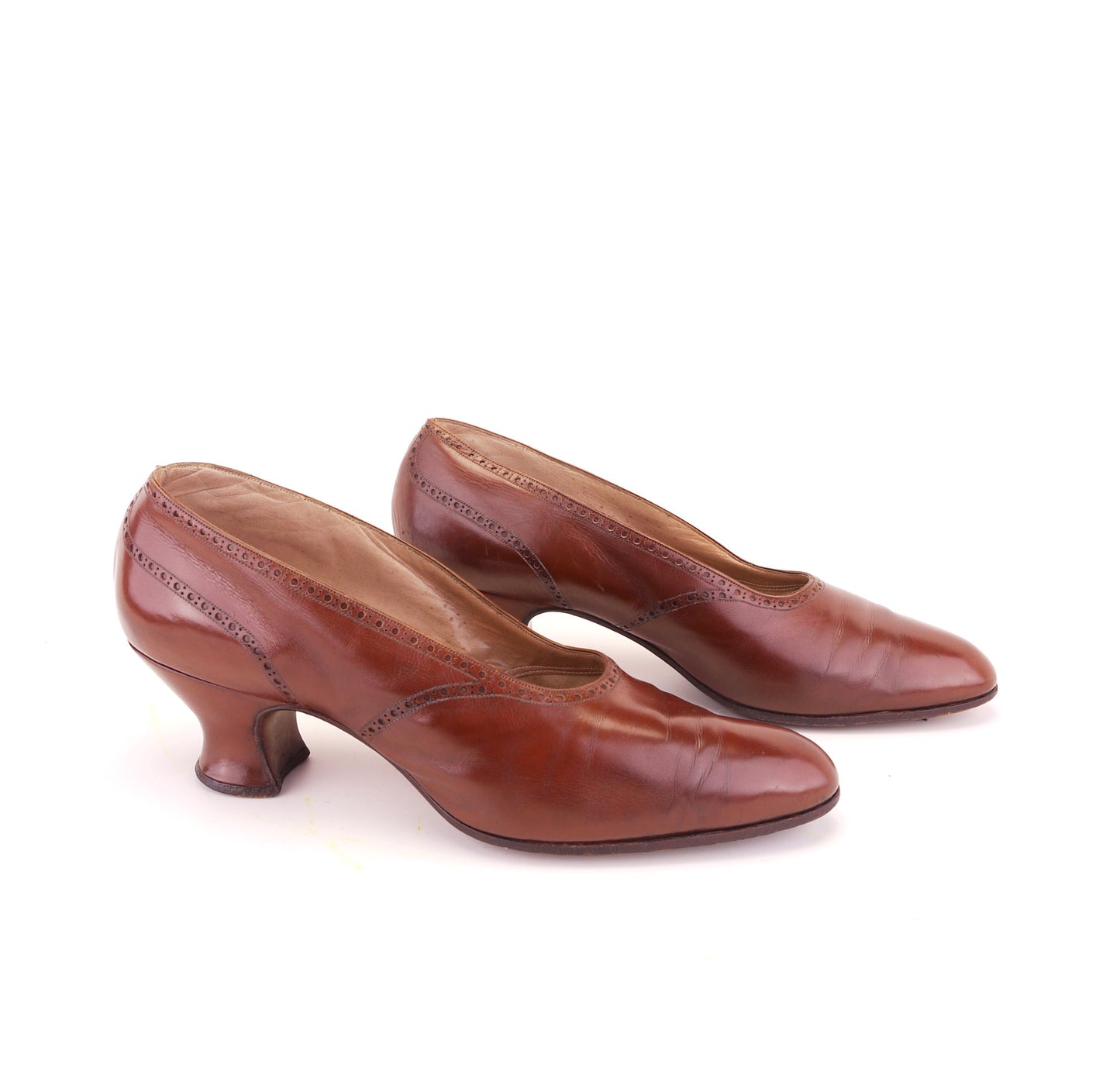 1920s Bespoke Cognac Pumps by Flack & Smith UK 7.5
