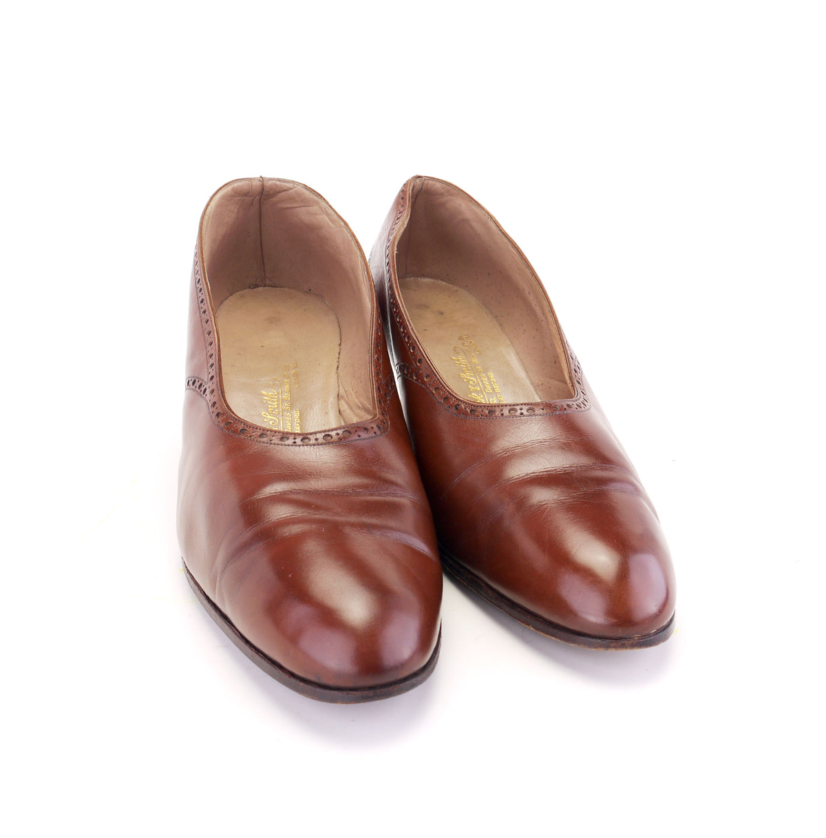 1920s Bespoke Cognac Pumps by Flack & Smith UK 7.5
