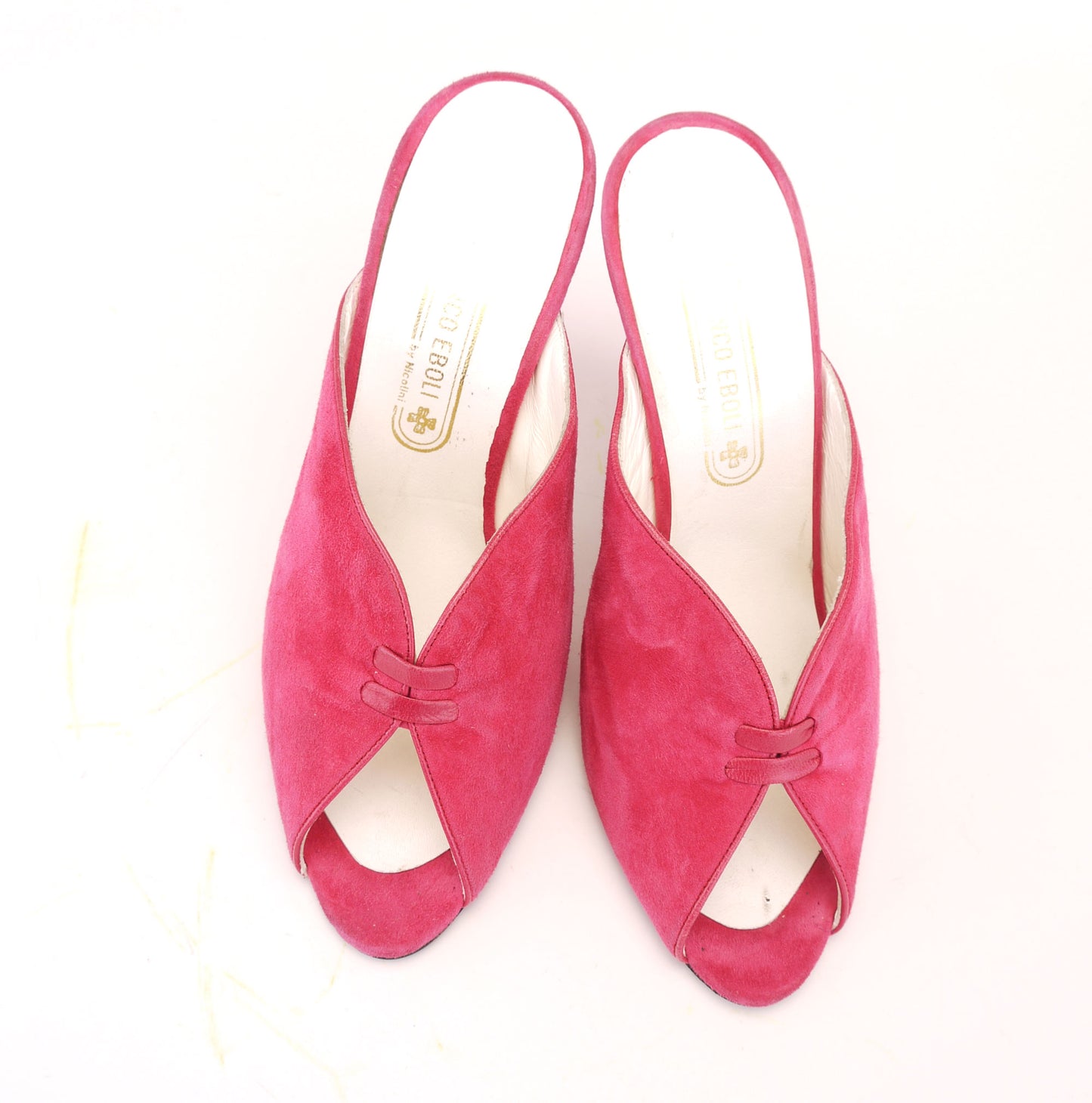1980s Unworn Fuchsia Pink Mules by Franco Eboli UK 5