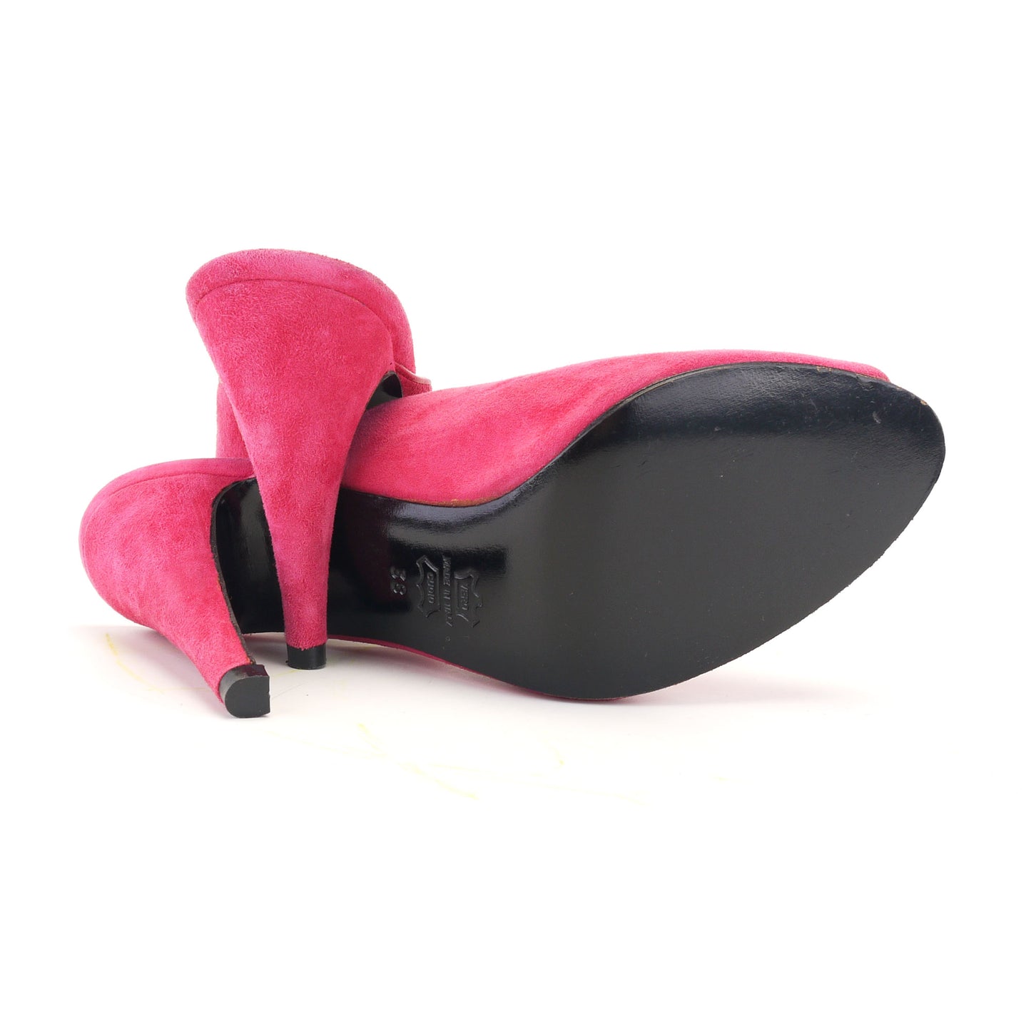 1980s Unworn Fuchsia Pink Mules by Franco Eboli UK 5