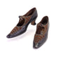 Antique Beaded Bronze French Bar Shoes c1910 UK 6