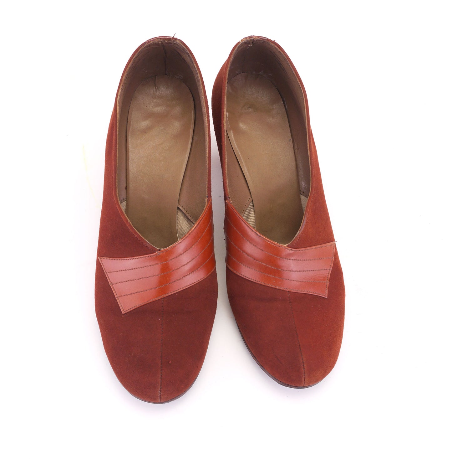 1950s Tan Suede High Cut Pumps UK 4