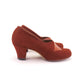 1950s Tan Suede High Cut Pumps UK 4
