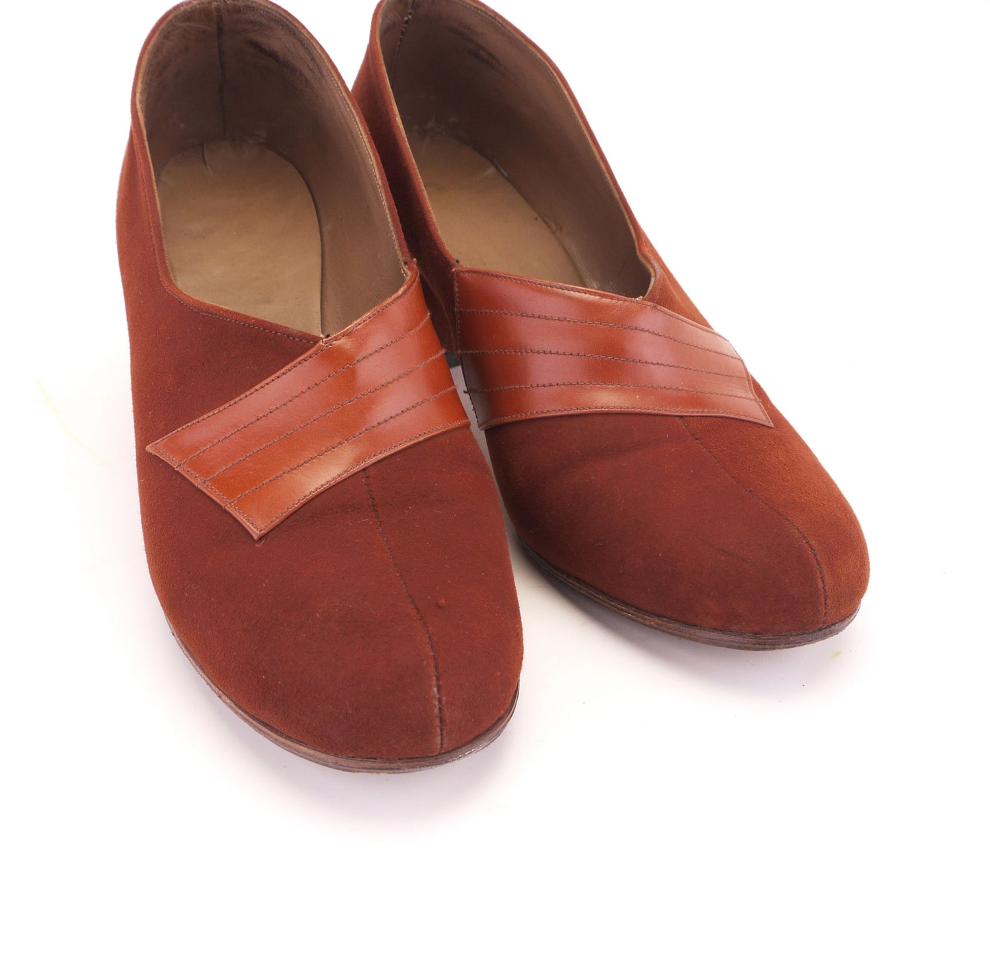 1950s Tan Suede High Cut Pumps UK 4