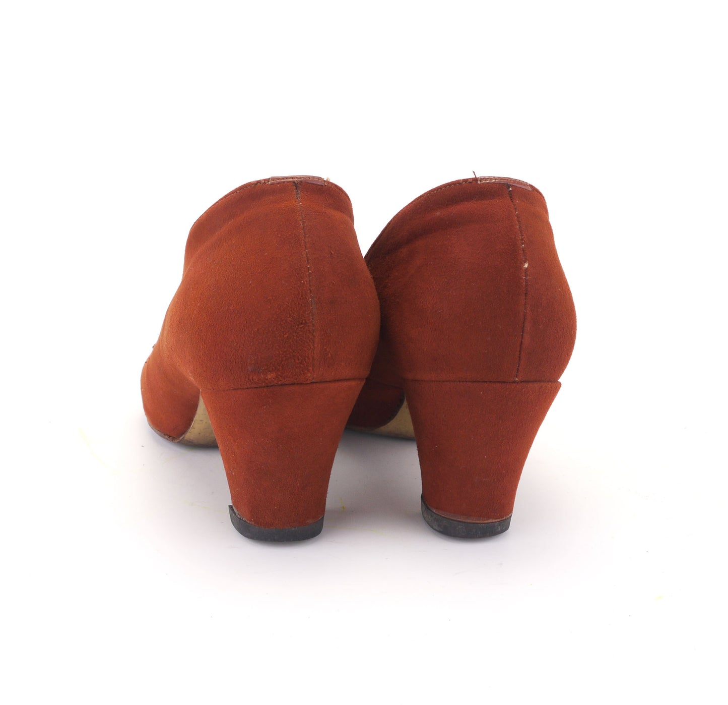 1950s Tan Suede High Cut Pumps UK 4