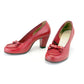 1940s Red Pumps with Apron Tongue UK 3.5