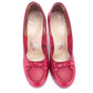1940s Red Pumps with Apron Tongue UK 3.5