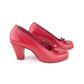 1940s Red Pumps with Apron Tongue UK 3.5