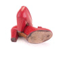 1940s Red Pumps with Apron Tongue UK 3.5