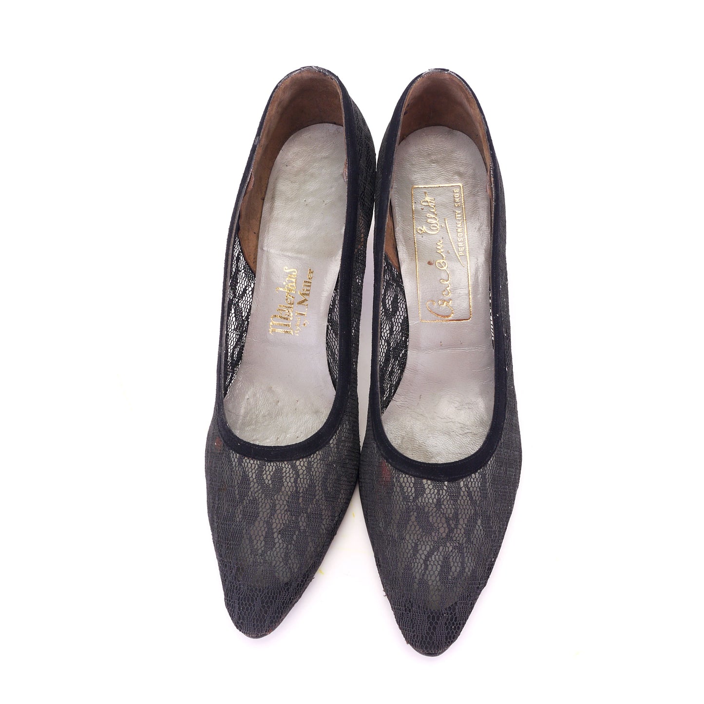1960s I Miller Black Lace Pumps UK 6