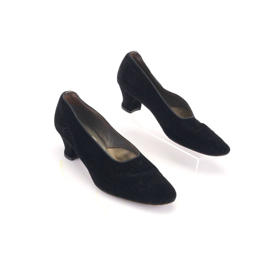 1920s Black Velvet Pumps by Ed Gerrett UK 5