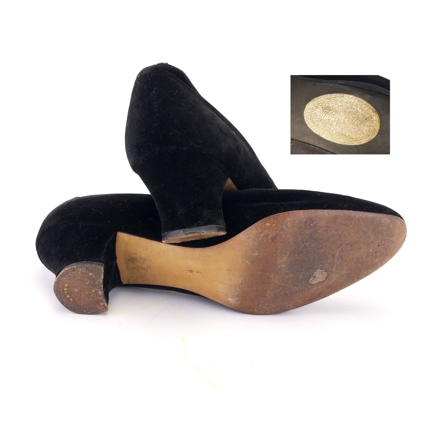 1920s Black Velvet Pumps by Ed Gerrett UK 5