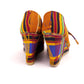 1970s Ethnic Stripe Wedge Shoes UK 3.5