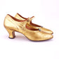 1920s Gold Mary Jane Bar Shoes UK 7