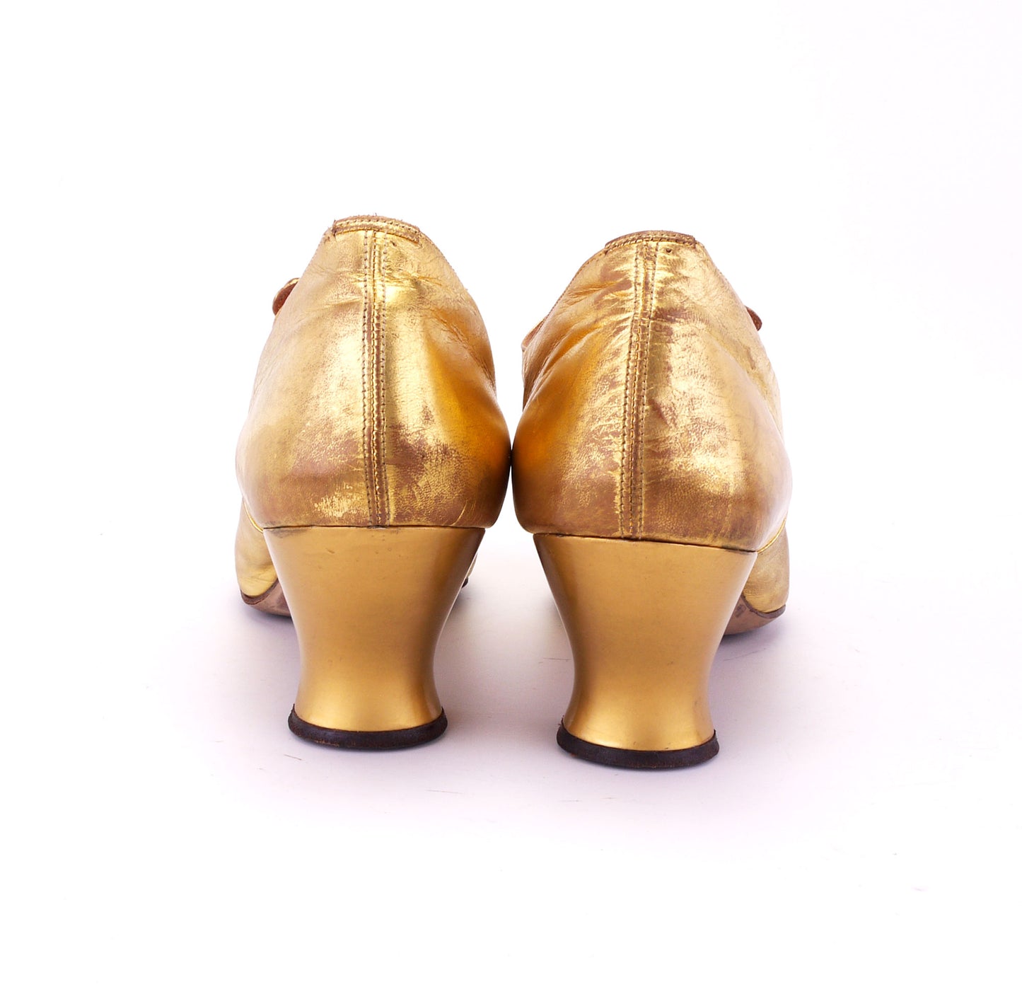 1920s Gold Mary Jane Bar Shoes UK 7