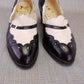 1930s Black & White Spectator Pumps by Goretta UK 5