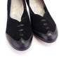 1950s Black Leather & Suede Graeme Elliott Pumps UK 4.5