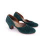 1930s Green Corduroy House Shoes UK 4