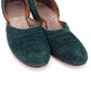 1930s Green Corduroy House Shoes UK 4