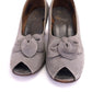 1940s Grey Suede Peep Toe Pumps  UK 5