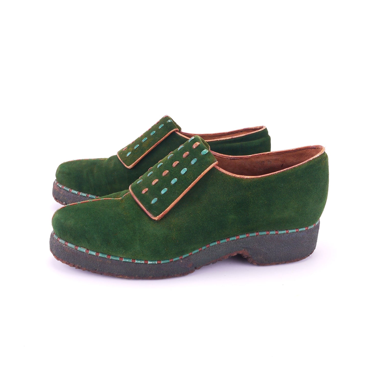 1940s Green Suede Casual Shoes by Harrods for Duchess of G Size 6