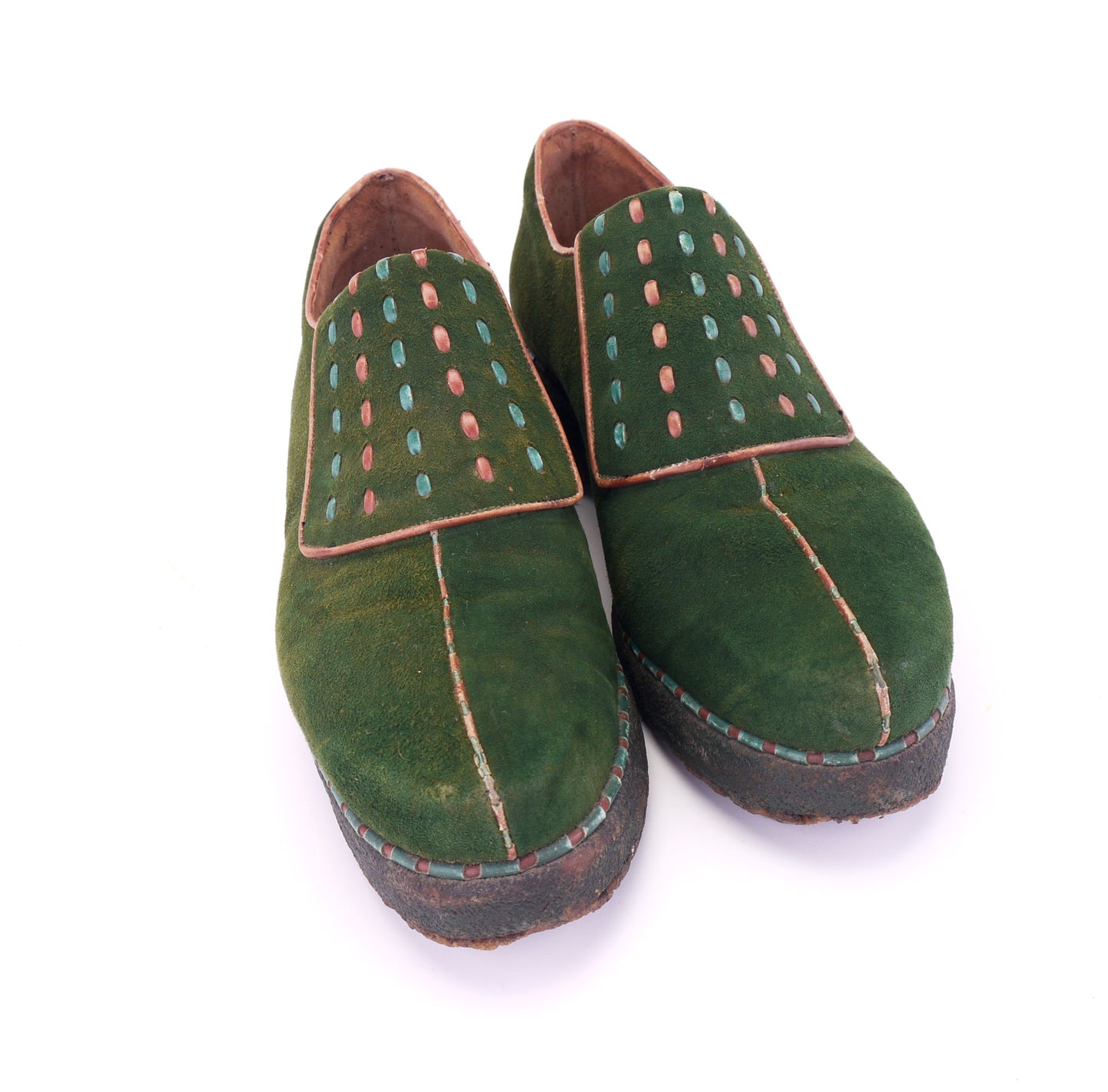 1940s Green Suede Casual Shoes by Harrods for Duchess of G Size 6