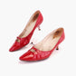 1960s Cherry Red Patent Kitten Heels UK 3.5