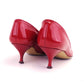 1960s Cherry Red Patent Kitten Heels UK 3.5