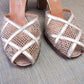 1940s Silver Mesh Sandals by Hollywood UK 4.5