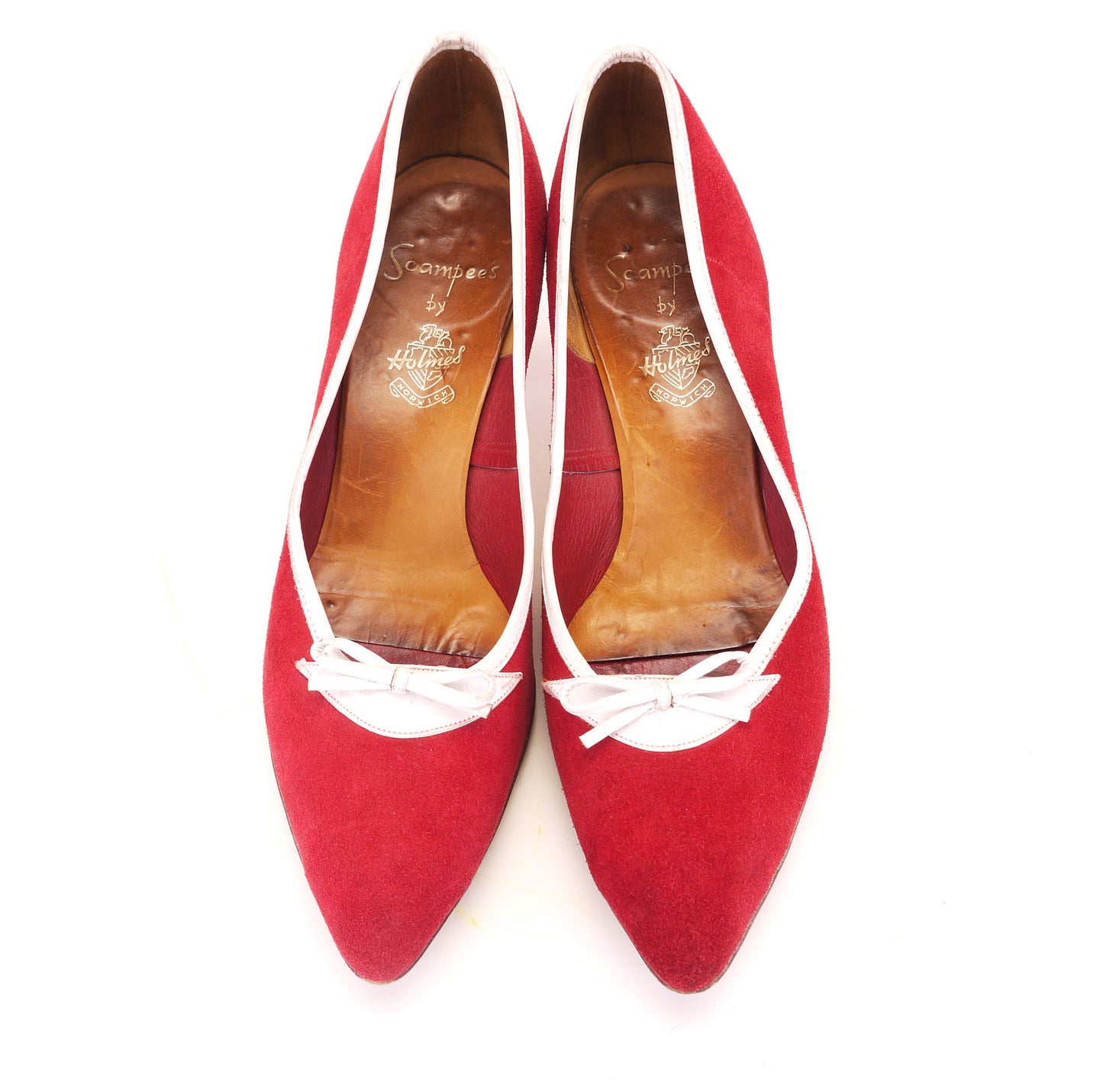 Holmes 1950s Red & White Stiletto Pumps UK 5.5