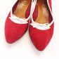 Holmes 1950s Red & White Stiletto Pumps UK 5.5