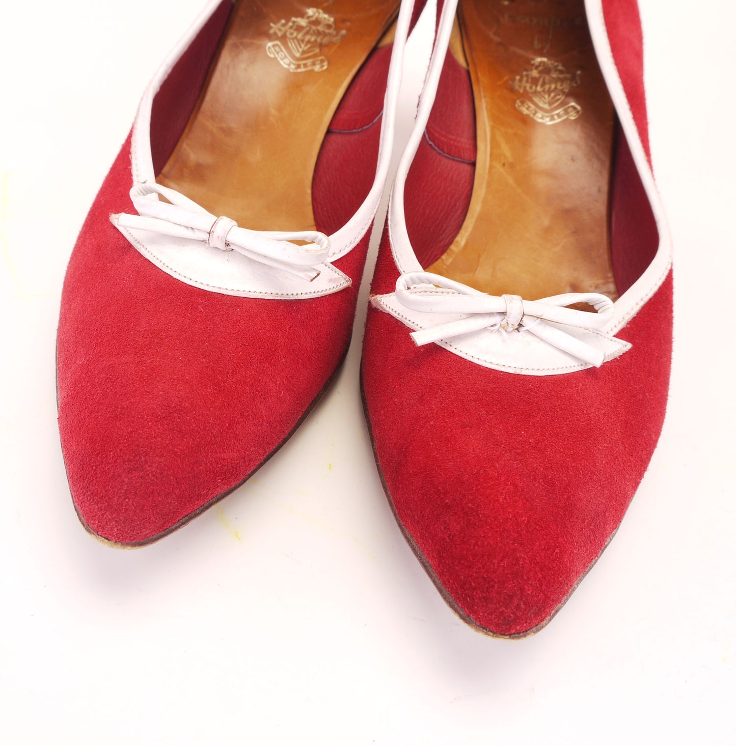 Holmes 1950s Red & White Stiletto Pumps UK 5.5