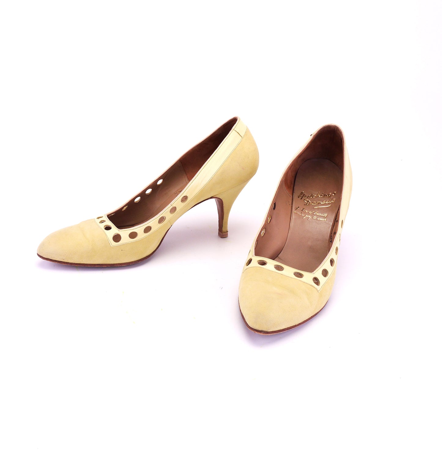 1950s Lemon Suede Stiletto Pumps by Hutchings UK 5.5
