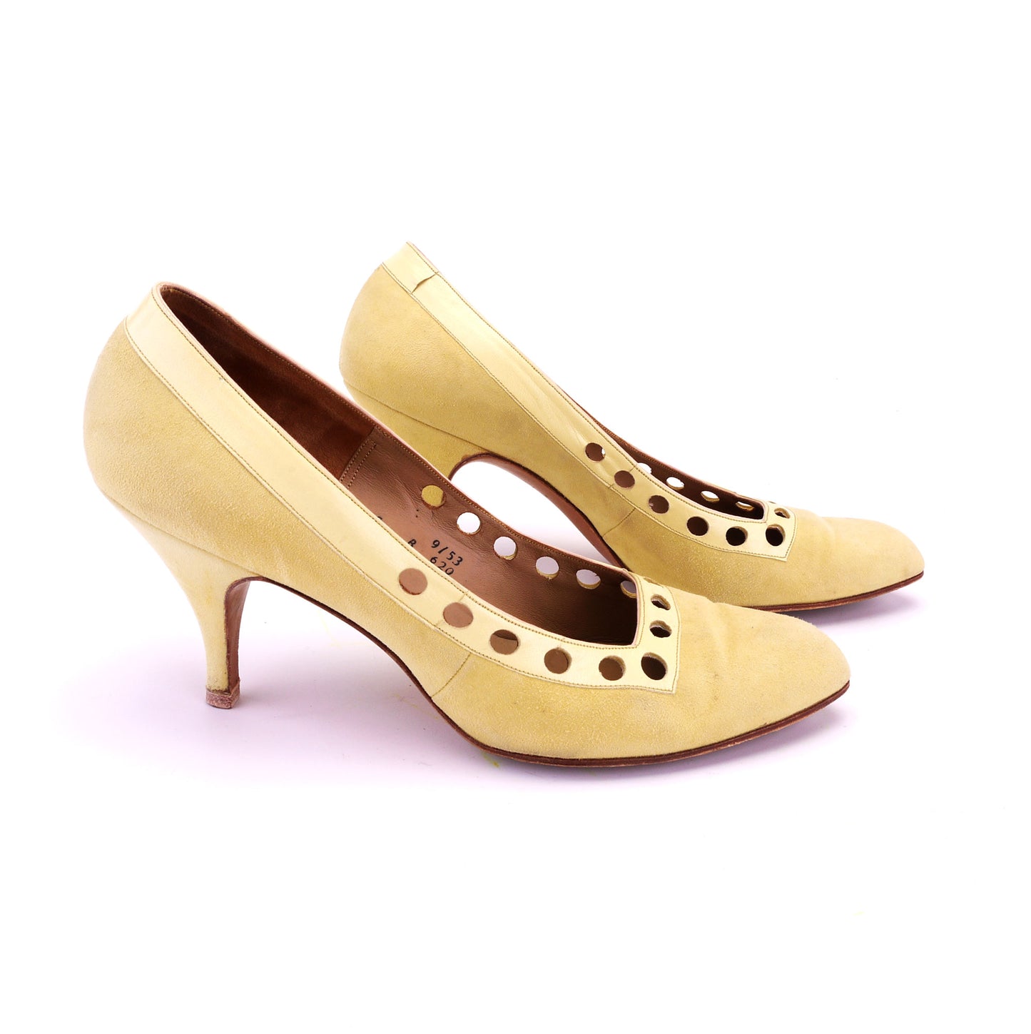 1950s Lemon Suede Stiletto Pumps by Hutchings UK 5.5