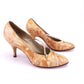 1950s Marbled Leather Stiletto Pumps by Hutchings UK 5.5