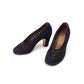 1940s Navy Suede Thonged Pumps by Huntbach UK 3.5