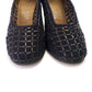1940s Navy Suede Thonged Pumps by Huntbach UK 3.5