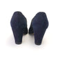 1940s Navy Suede Thonged Pumps by Huntbach UK 3.5