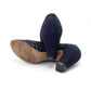 1940s Navy Suede Thonged Pumps by Huntbach UK 3.5