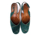 1970s Forest Green Suede Platform Sandals By I Miller UK 6