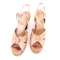 1970s Italian Cork & Leather Platform Sandals UK 3