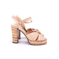 1970s Italian Cork & Leather Platform Sandals UK 3