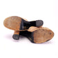 1970s Italian Cork & Leather Platform Sandals UK 3