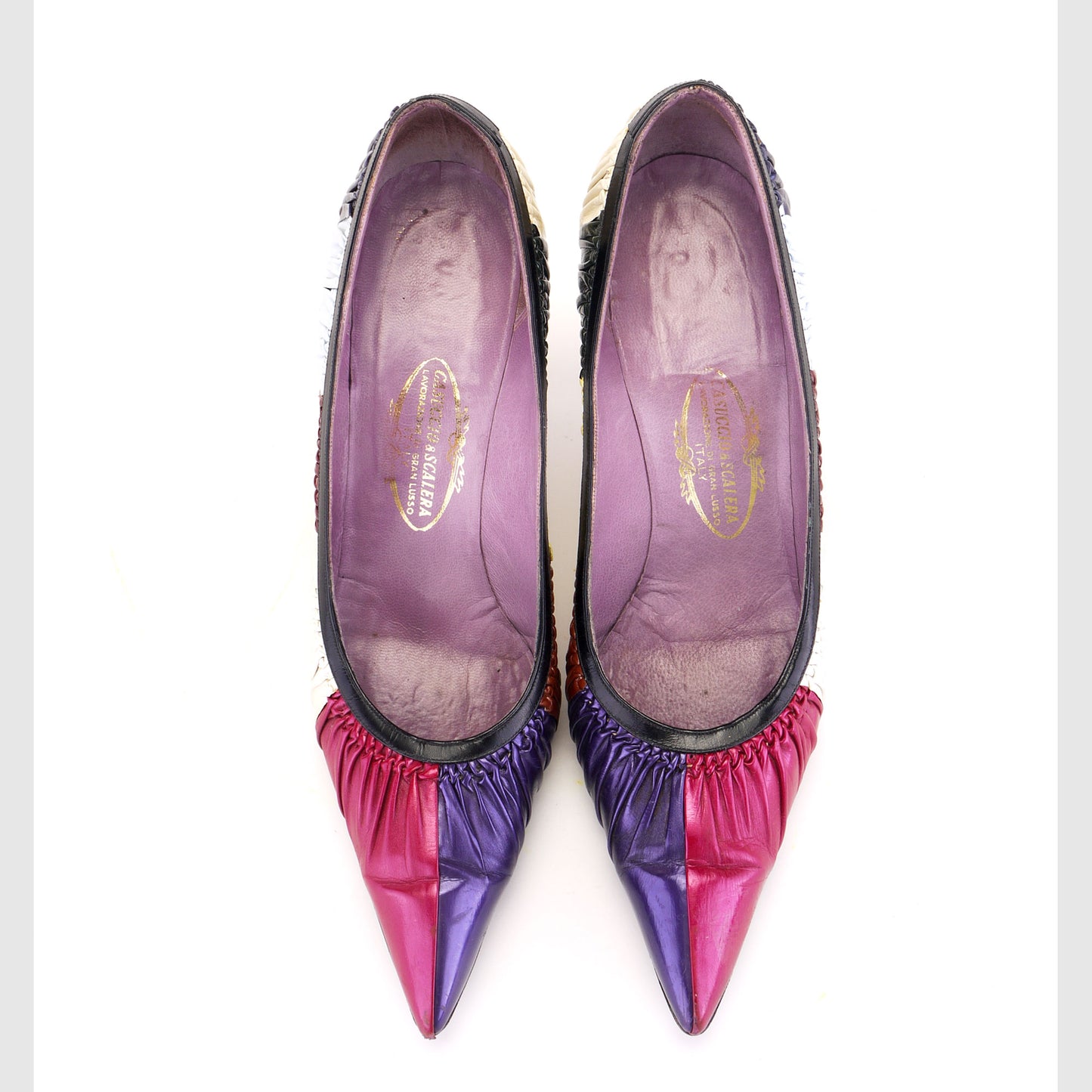 1960s Italian Multicoloured Stiletto Heels UK 5