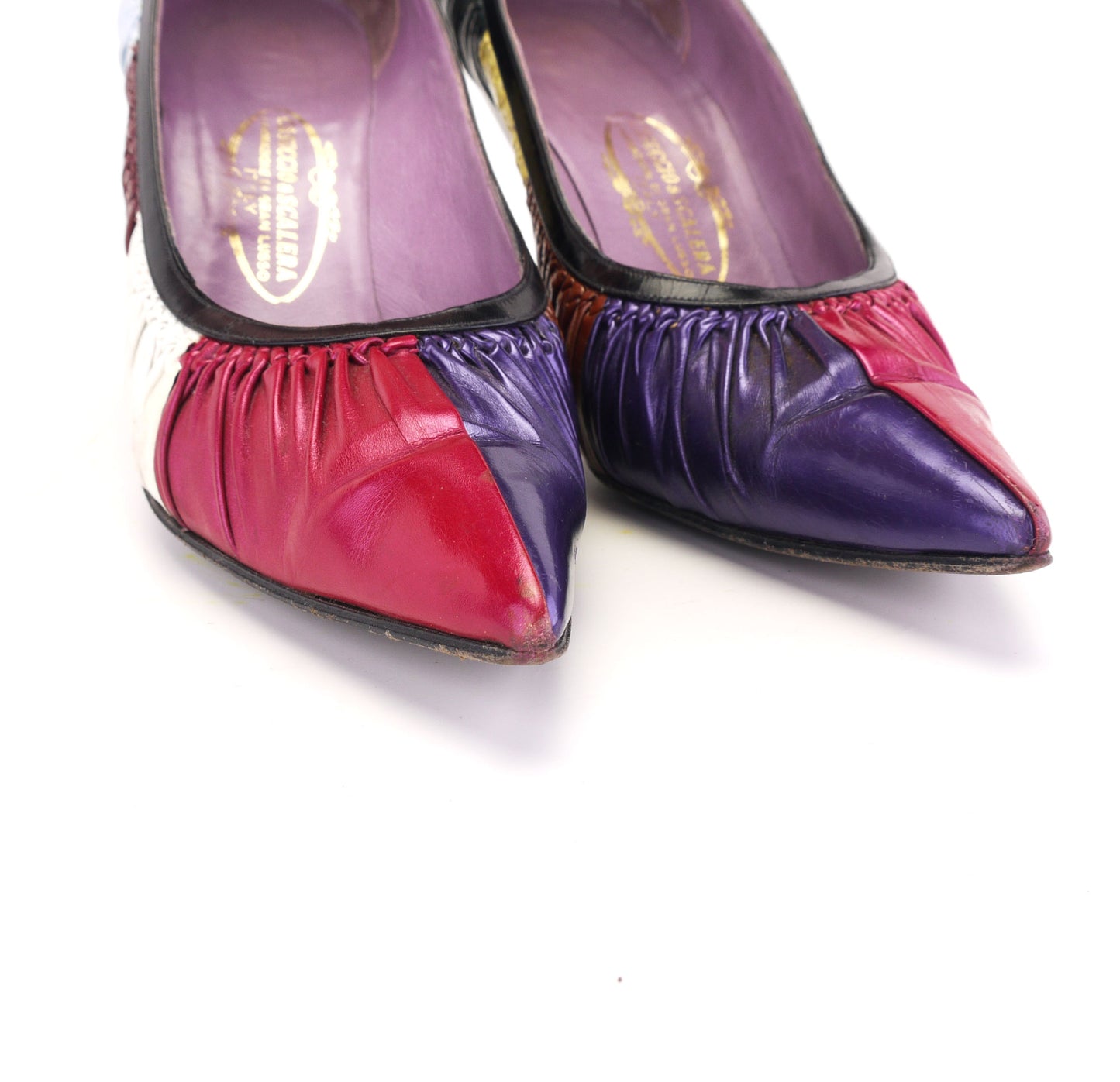1960s Italian Multicoloured Stiletto Heels UK 5